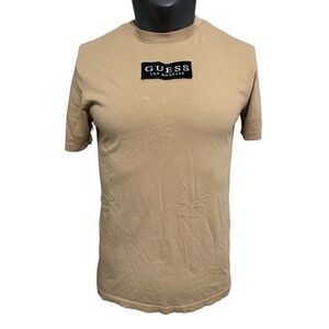 Guess Mens Beige Crew Neck Short Sleeve T Shirt Top Medium